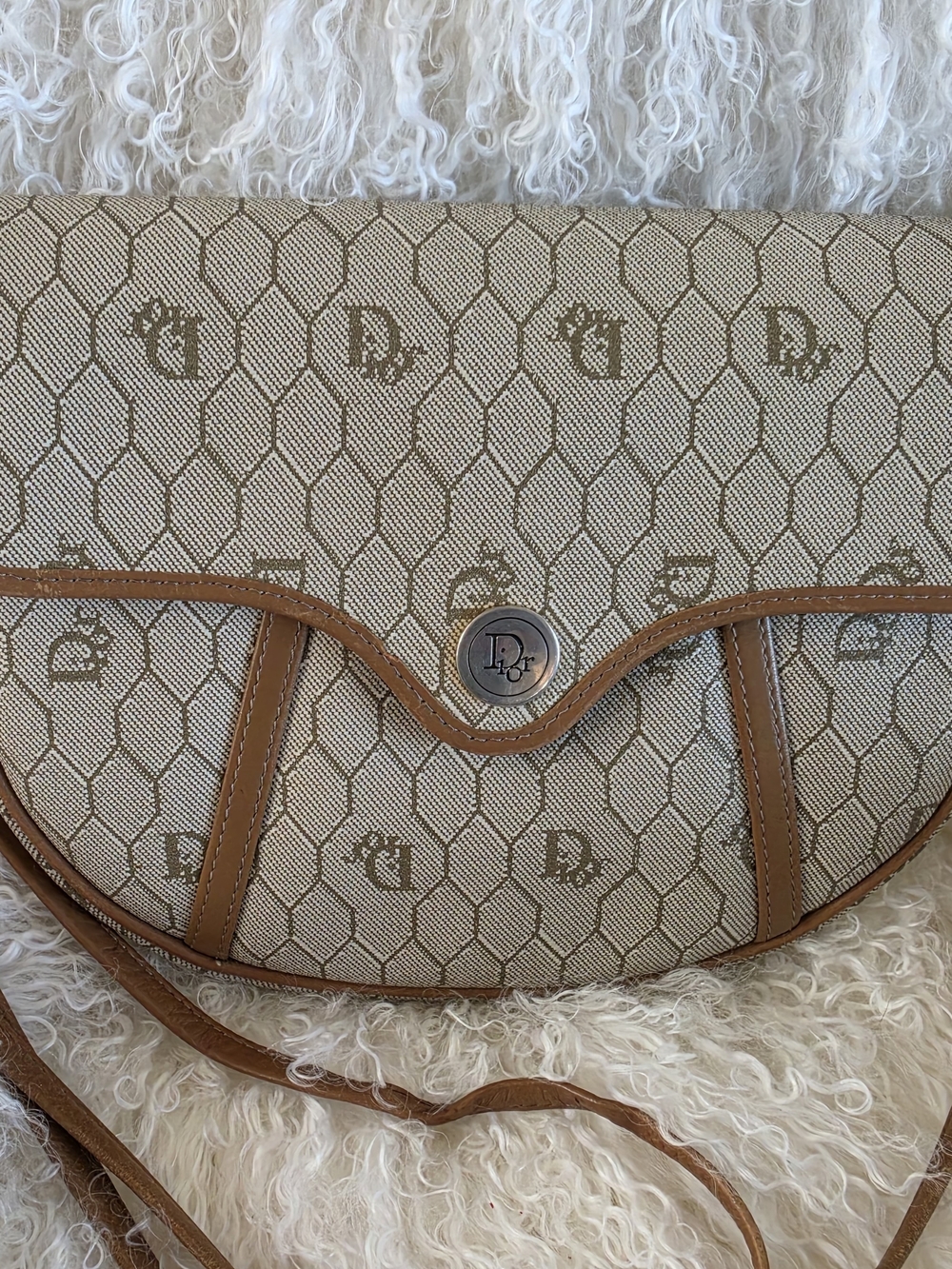 Christian Dior Honeycomb Monogram Beige Vintage - Picture 2 of 12